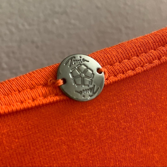 TRINA TURK Poppy Orange Romana Long Sleeve Shirred Ruched Dress Small R141730 - Picture 9 of 15